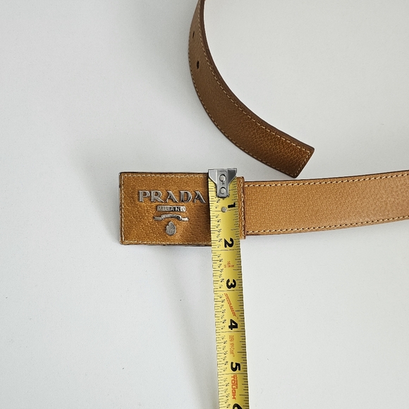 Prada Logo Solid Leather Belt 85/34 - Picture 8 of 9